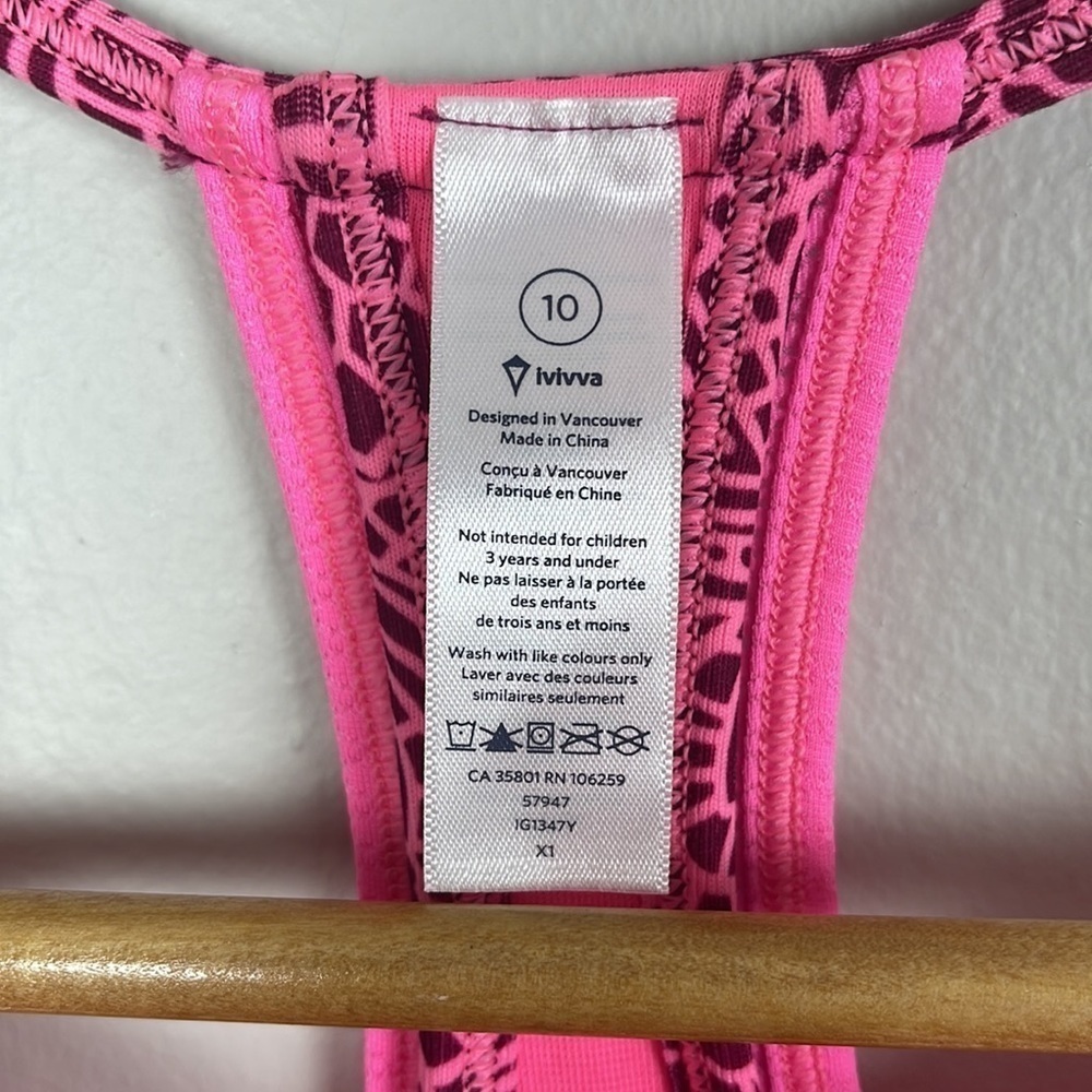 Ivivva By Lululemon Layered Tank w Built in Sports Bra. Size 10. - Picture 4 of 10